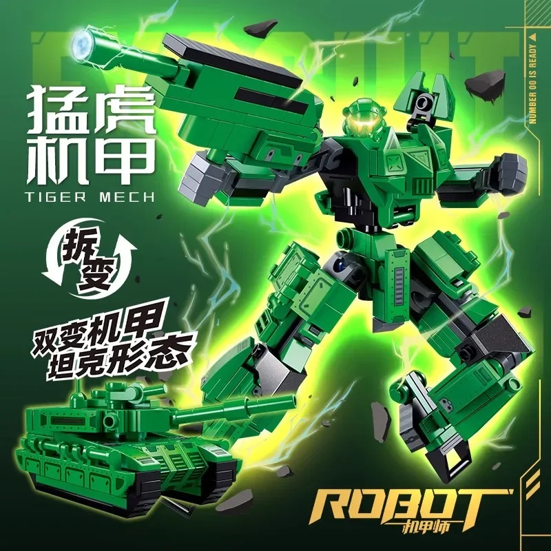 Juego De Bloques De Construcción De Robot Guerrero Mecánico, Bloques De Construcción Diy