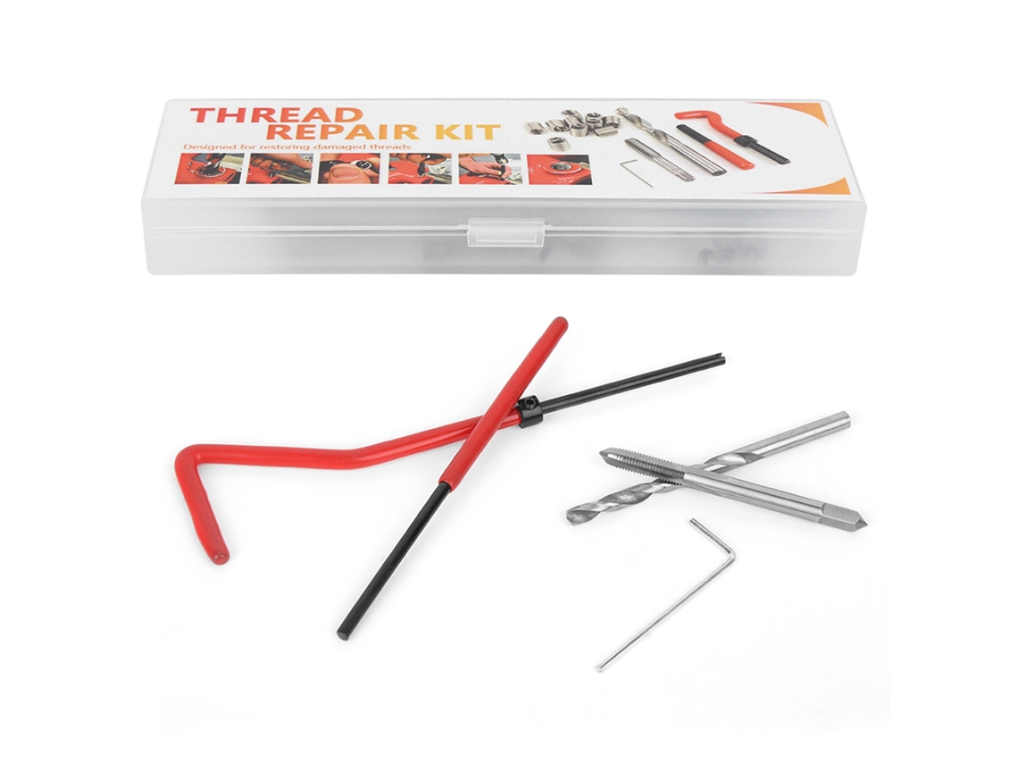 Kit de inserción para reparación de roscas M4 (repara roscas dañadas, fácil de guardar y transportar)