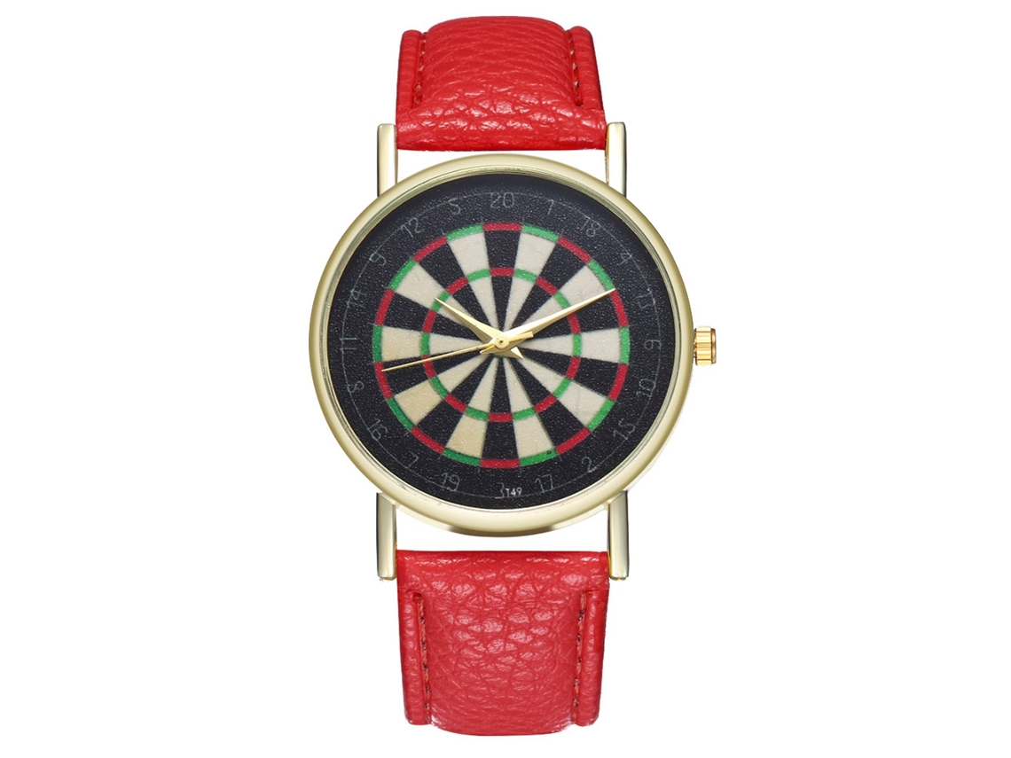 Reloj De Pulsera De Pareja Con Correa De Cuero Pu Moda Dial Redondo Cuarzo