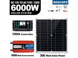 Kit Solar Completo De 6000 W Con Panel Solar Y Generador Para Hogar Y Caravana (220hj).