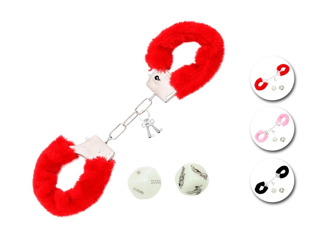 Kit de Sado adulto Esposas de Peluche y dados