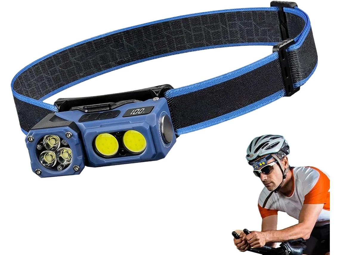 Linterna frontal LED, linterna frontal recargable para camping, equipo multifuncional y Gokoco