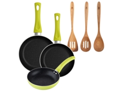 Juego de 3 sartenes Bergner Molen de Ø20ø24ø28 cm con utensilios de cocina