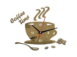 Reloj de pared silencioso moderno de acrílico con forma de taza.