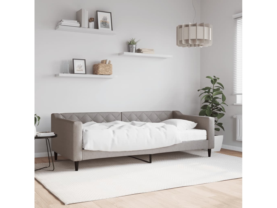 Sofá Cama Con Colchón Tela Gris Taupe 90x200 Cm