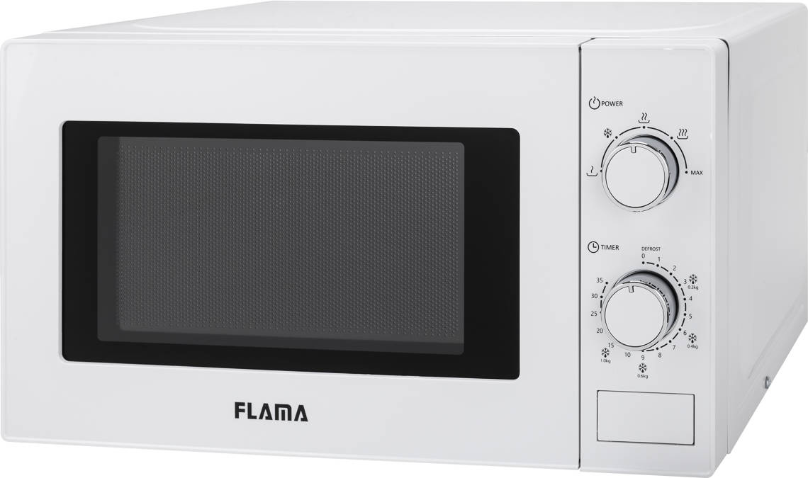 Microondas Flama 1846fl blanco 700w 20l 5 programas 20 libre instalacion litros sin grill capacidad 3 niveles potencia descongelación sencillo 700