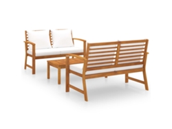 Maison Exclusive - Muebles De Jardín 3 Pzas Cojines Madera Maciza De Acacia