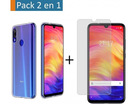 Carcasa + Protector de Pantalla Xiaomi Redmi Note 7 TUMUNDOSMARTPHONE Gel Transparente Transparente