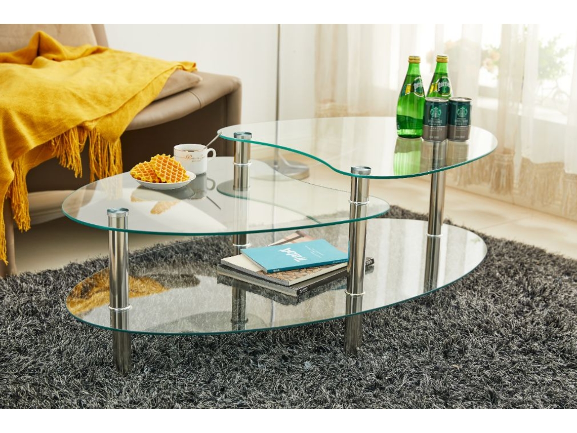 Mesa de Centro de Cristal Templado XS, 110x60 cm SALDOSYSTOCKS