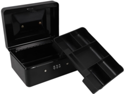 Caja fuerte pequeña de metal negro con cerradura de combinación SFUSHOS