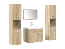Maison Exclusive - Juego De Muebles De Baño 5 Pzas Madera Ingeniería Roble Sonoma