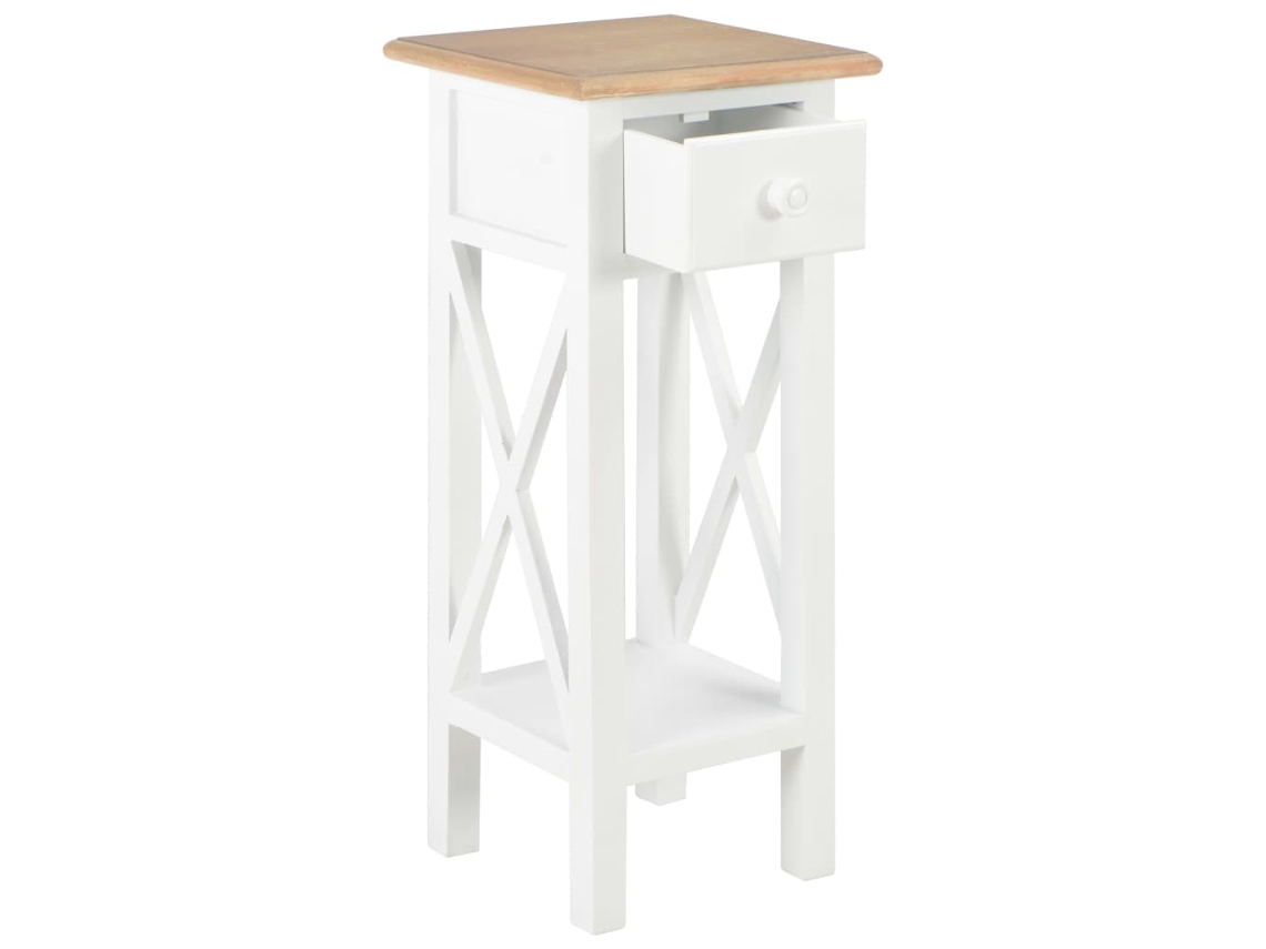 Mesa de comedor | Mesa auxiliar 27x27x65,5 cm Madera blanca