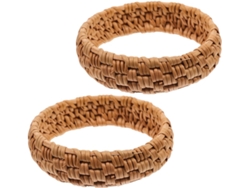 Pulseras Vintage De Ratán De Madera Trenzadas A Mano, Ligeras, Para Mujer, Juego De 2, Versátiles Y Cómodas.