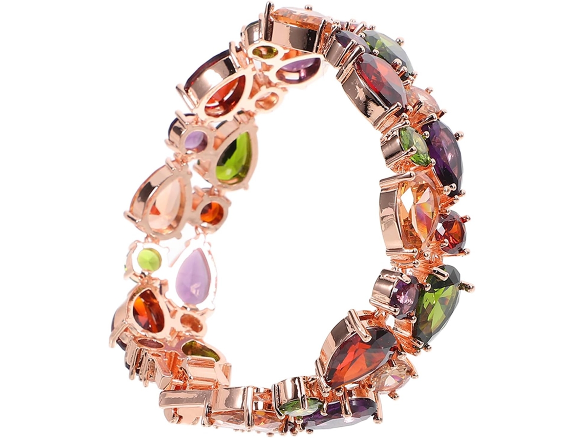 Pulsera Colorida De Circonita Y Cristal, Moda Creativa, Aleación De Oro Rosa, Para Mujer, Fiesta Y
