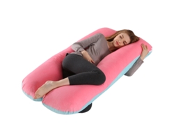 Almohada De Embarazo Multifuncional Para Dormir Durante El Embarazo Aliviar El Abdomen Y Dar Soporte A La Cintura 125 X 72 Cm (rosa Y Azul) Cuich