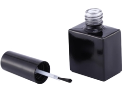 Nuobesty Set De 12 Frascos Vacíos De Vidrio Negro Redondos De 10 Ml Para Esmalte De Uñas Con Pincel Y Tapa.