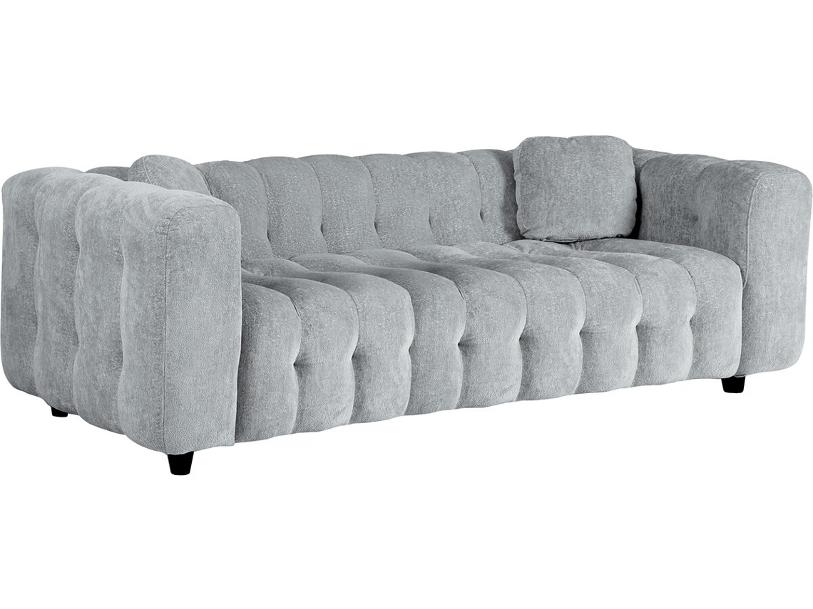 Sofá Vendome Recto de Chenilla 3 Plazas Gris HABITAT ET JARDIN
