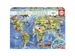 Puzzle EDUCA Educa 150 Mapa Mundo Dinosaurios (Edad Mínima: 6 Años - 150 Piezas)