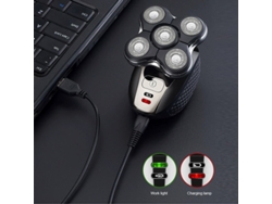 Afeitadora Eléctrica Lk-5300, 5 Cuchillas Flotantes Para Afeitar Zonas Calvas, Recargable Por Usb Con Indicadores Luminosos, Compacta Y Prác