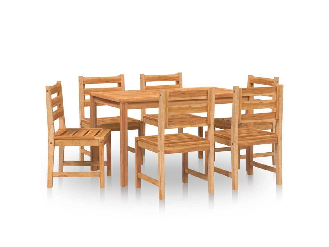 Conjunto 7 de comedor de jardín VIDAXL madera maciza de teca