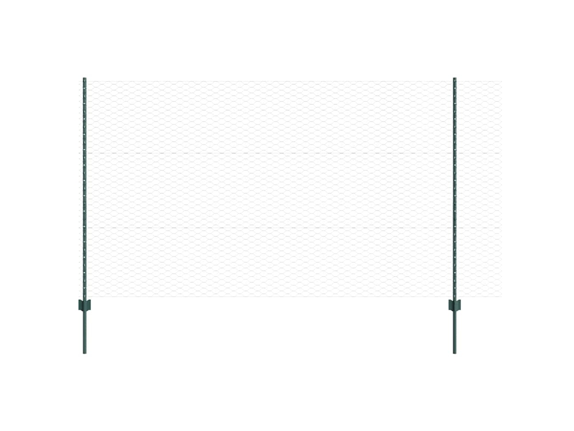 Juego de paneles de valla de acero para exterior Vidaxl Green (1,4 x 25 m)