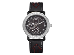 Reloj De Cuarzo Analógico Casual Simple Para Hombre Con Correa De Cuero Pu Negro