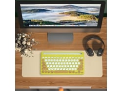 Teclado Bluetooth 2.4G de modo dual HEXINYIGJLY para 3 dispositivos, recargable, silencioso, para iPad/iPhone/PC/Android, amarillo