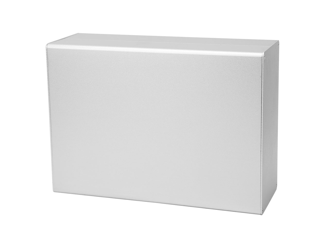 Caja de aluminio para proyectos en plata mate para carcasa de circuito impreso GPRS (80 x 160 x 220 mm)