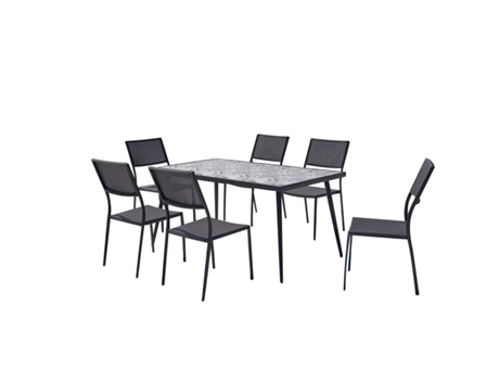 Conjunto de Comida CONCEPT U Mica Cerâmico E Pés De Metal 6 Lugares
