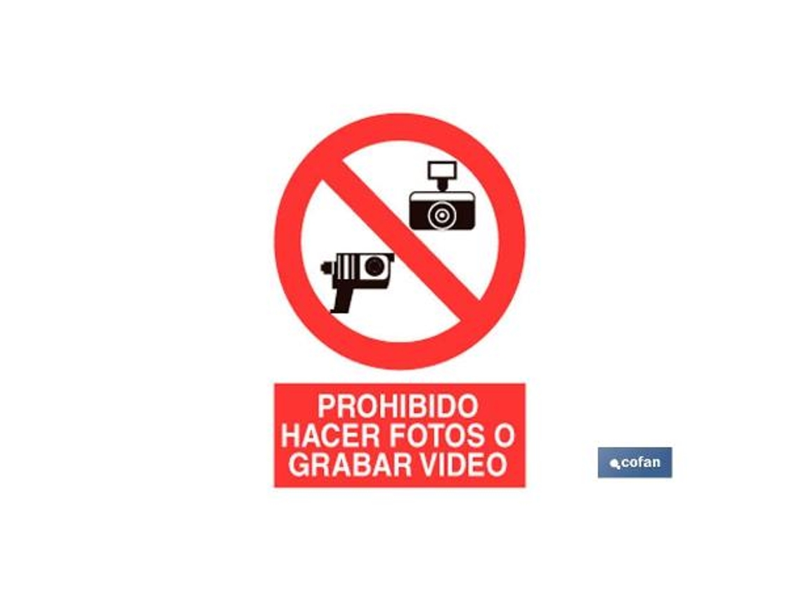 Señal poliestireno 297x210mm prohibido fotos y video