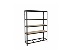Estante Relaxdays Para 6 Pneus, A X L X P 180 X 120 X 40 Cm, 600 Kg, Aço, Sistema De Encaixe, Oficina, Preto
