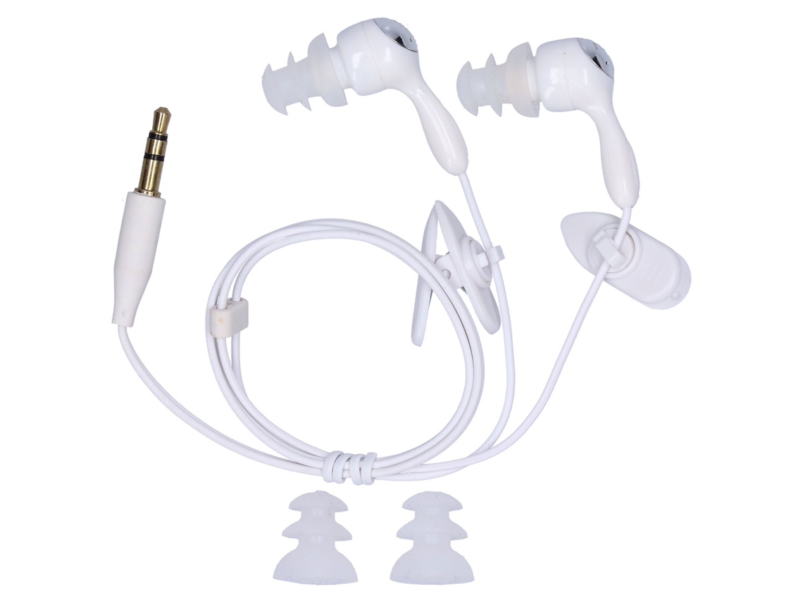Auriculares Inalámbricos De Conducción Ósea Impermeables Con Tapones Intercambiables Para Natación Correr Surf Blanco