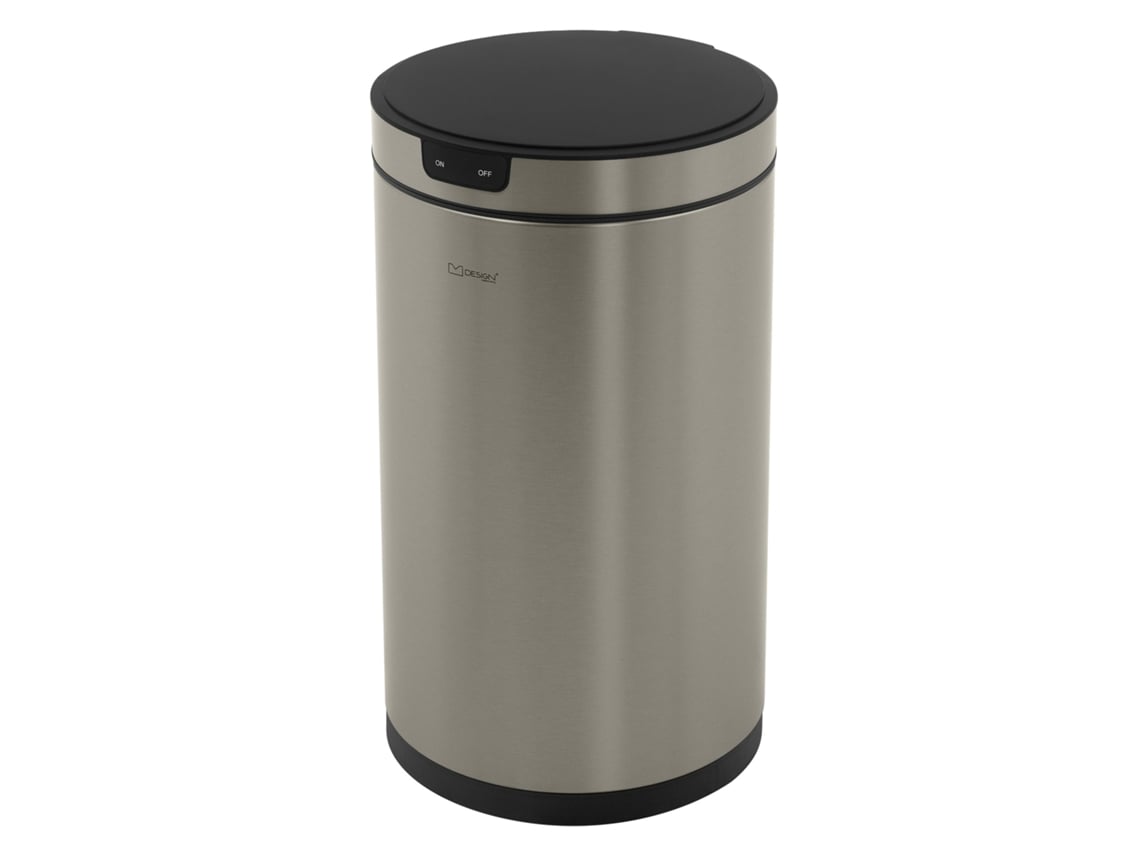 Cubo De Basura Inteligente Ml-design Con Sensor De Movimiento 30l De Acero Plateado