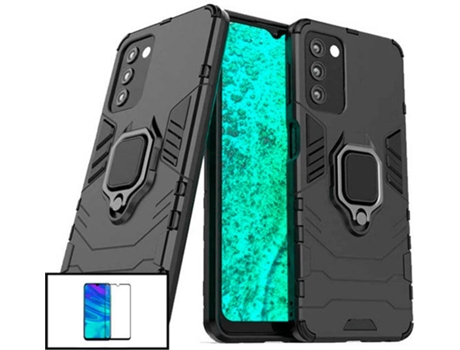 Kit Protector de Cristal Templado 5D Full Cover y Funda 3X1 Military Defender Samsung Galaxy A03s PHONECARE Negro