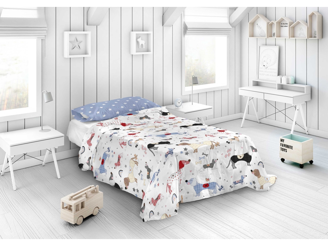 Sábana Encimera Con Funda De Almohada Cama 90 Algodón Extra Suave Fabricado En España Doggy Patch COOL KIDS