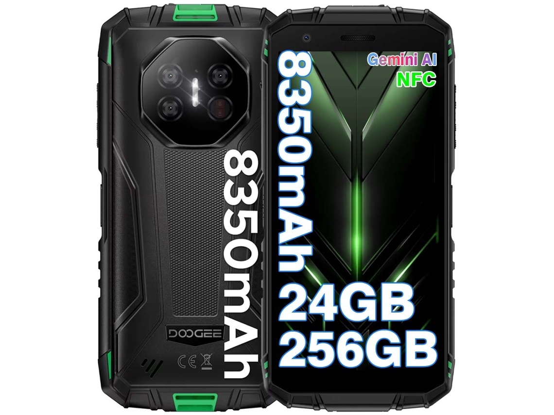 Doogee Fire 3 Ultra 5.5'' 24GB 256GB 8350mAh Android 15 - Celular Robusto, Verde