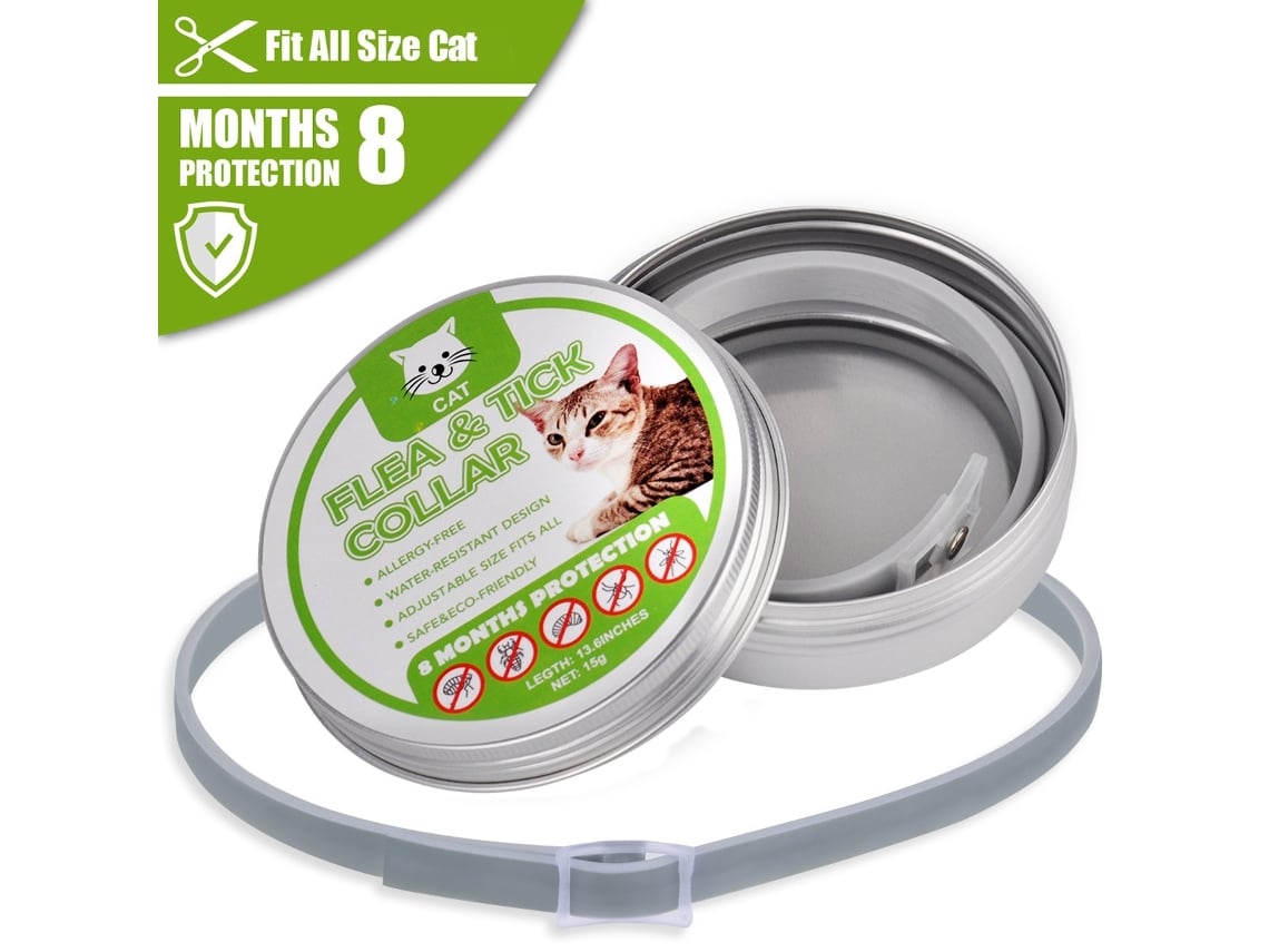Colar Antiparasita Para Gato, 8 Meses De Proteção Eficaz, Antipulgas E Carrapatos, Ajustável, À Prova D‘água, Para Todos Os Tamanhos