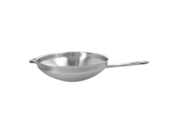 Apollo 7 Wok fondo plano 32 cm, 18/10 Acero inoxidable, Plata DEMEYERE