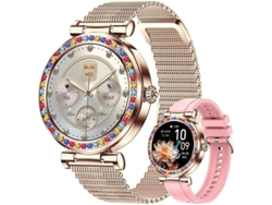 Reloj inteligente para mujer con llamadas, resistente al agua hasta 5 ATM, monitor de frecuencia cardíaca, SPO2 y presión arterial. Bestvite
