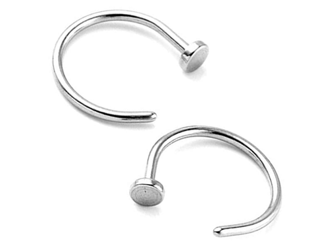 2 Piercings Nasales De Acero De Grado Médico (plateados)