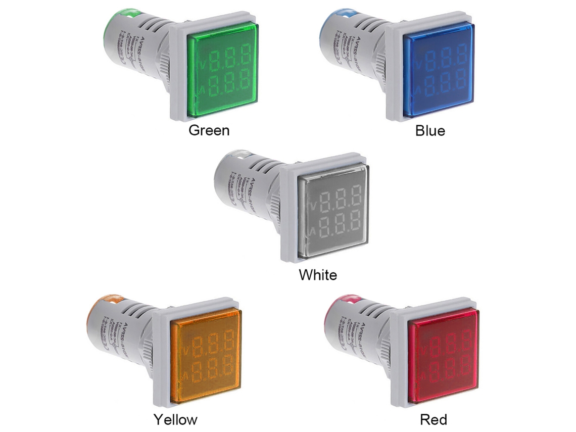 Mini Voltímetro Y Amperímetro Digital Cuadrado Con Indicador Led, Medición De Voltaje Y Corriente, Ca 60-500v, 0-100a