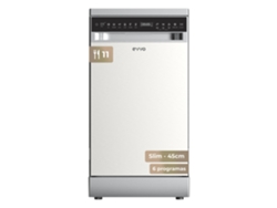 Lavavajillas Evvo D3yx Slim 45cm Instalación gratuita 11 cubitos, 6 programas, panel táctil, acero inoxidable