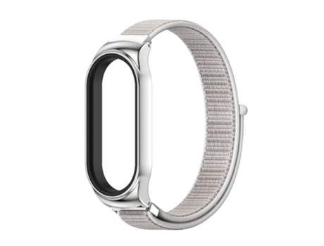 Correa de reloj inteligente para Xiaomi Mi Band 8 Mijobs CS, correa de nailon transpirable para reloj (concha de mar plateada)