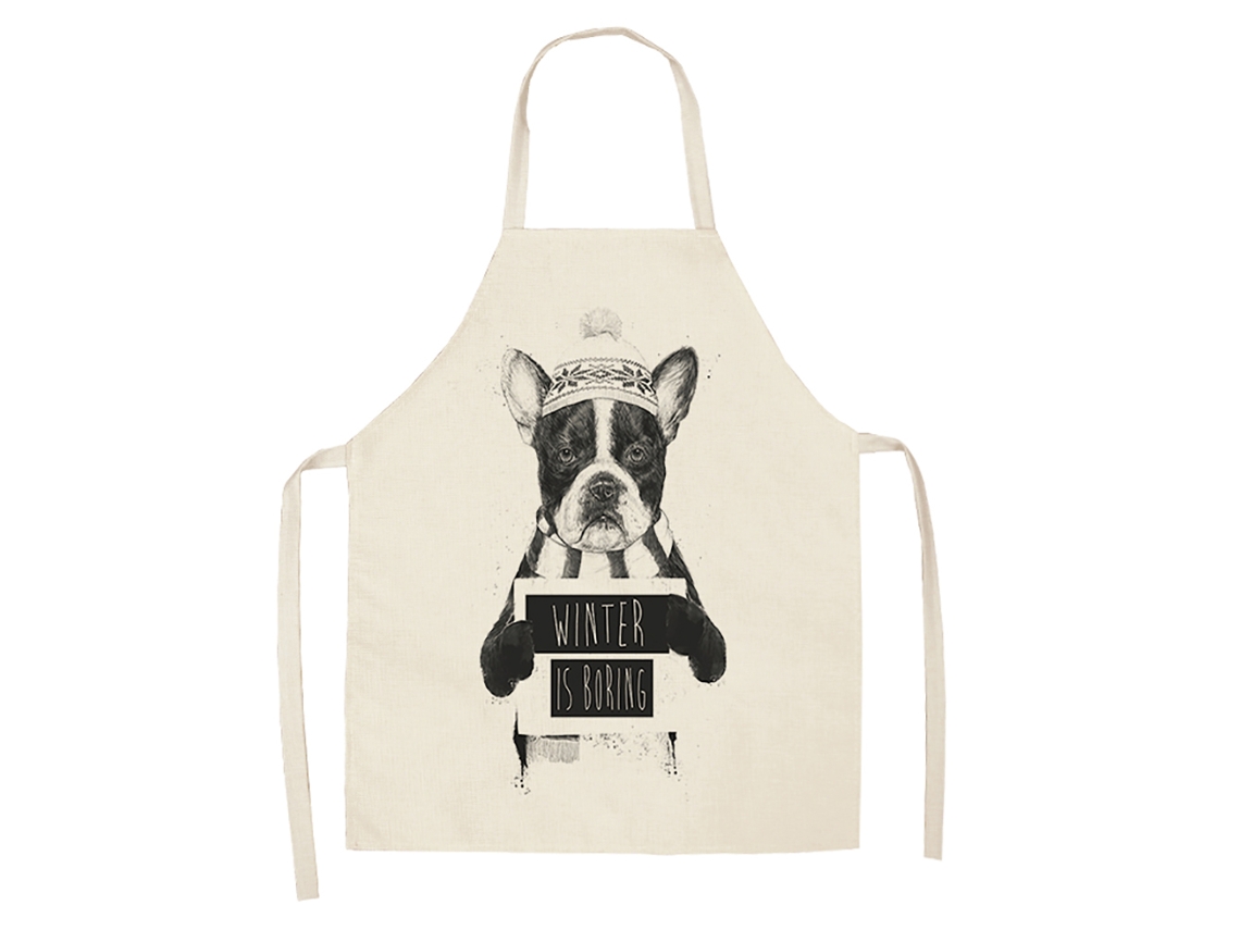 Delantal de cocina impermeable con bonito estampado de perro de dibujos animados