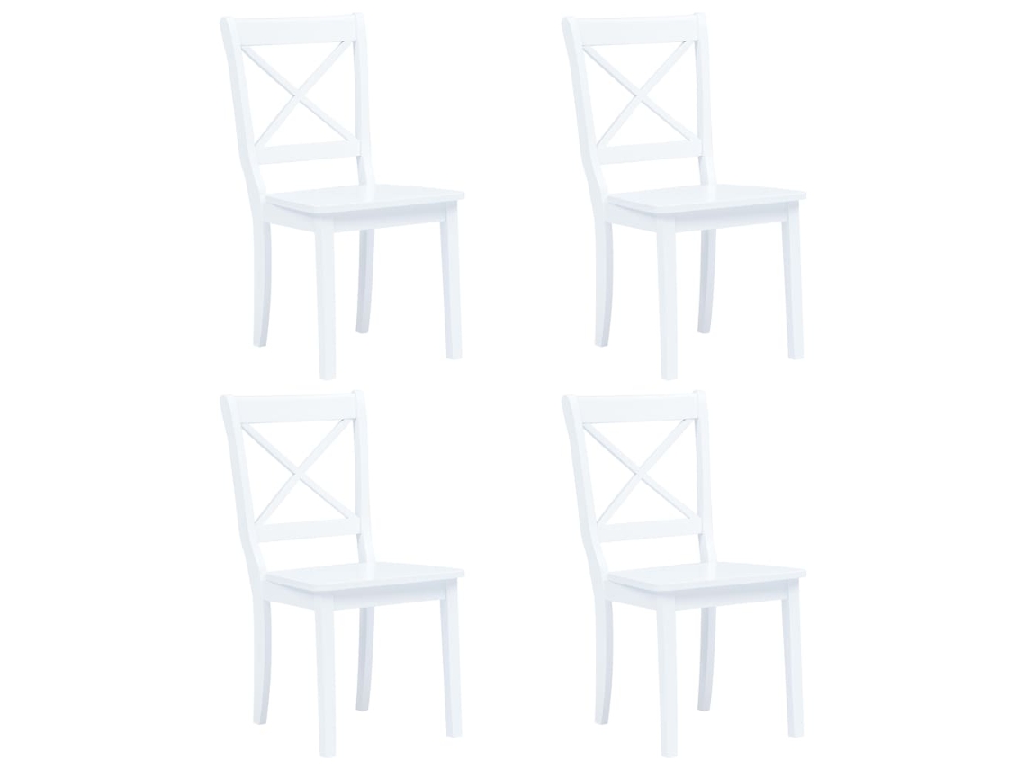 Maison Exclusive - Conjunto De Comedor 5 Piezas Madera Maciza De Caucho Blanco