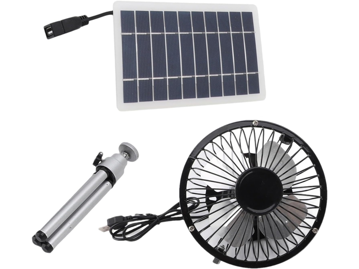 Ventilador Solar Para Exteriores, Plegable, De 10 W | Panel Recargable Por Usb Para Camping