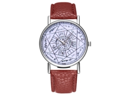 Reloj De Pulsera De Cuarzo Para Parejas Con Correa De Cuero Moda (café)