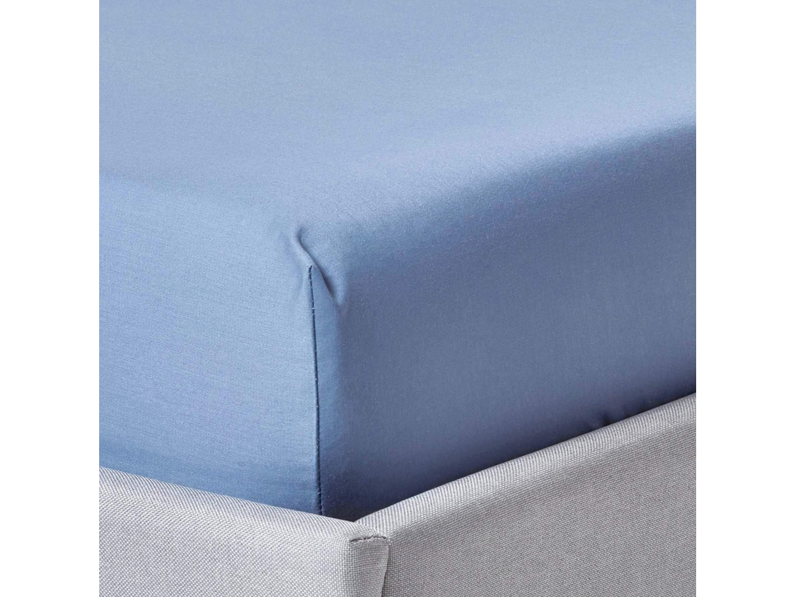 Homescapes Air Force Blue Deep Fitted Sheet Egyptian Cotton 1000 Tc, Double