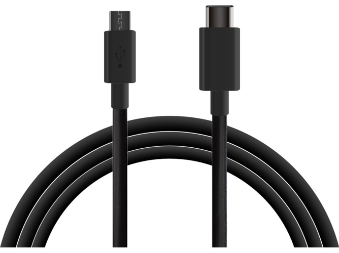 Cable KSIX BXCUC02 (MicroUSB - USB-C - 1 m - Negro)