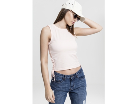 Top de Mujer URBAN CLASSICS Urban Classic Encaje Rosa (Talla: S)